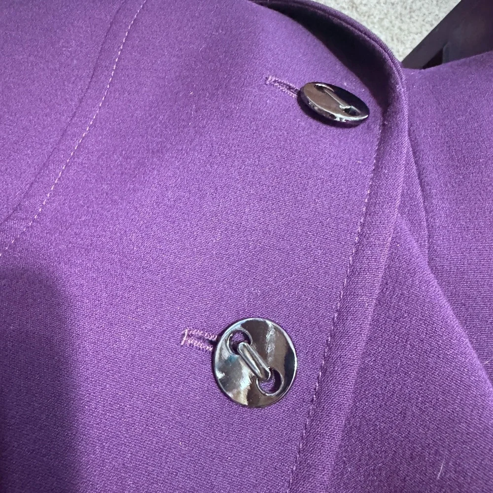 Tahari ASL Purple Blazer Jacket Womens 14 Career office Classic old money